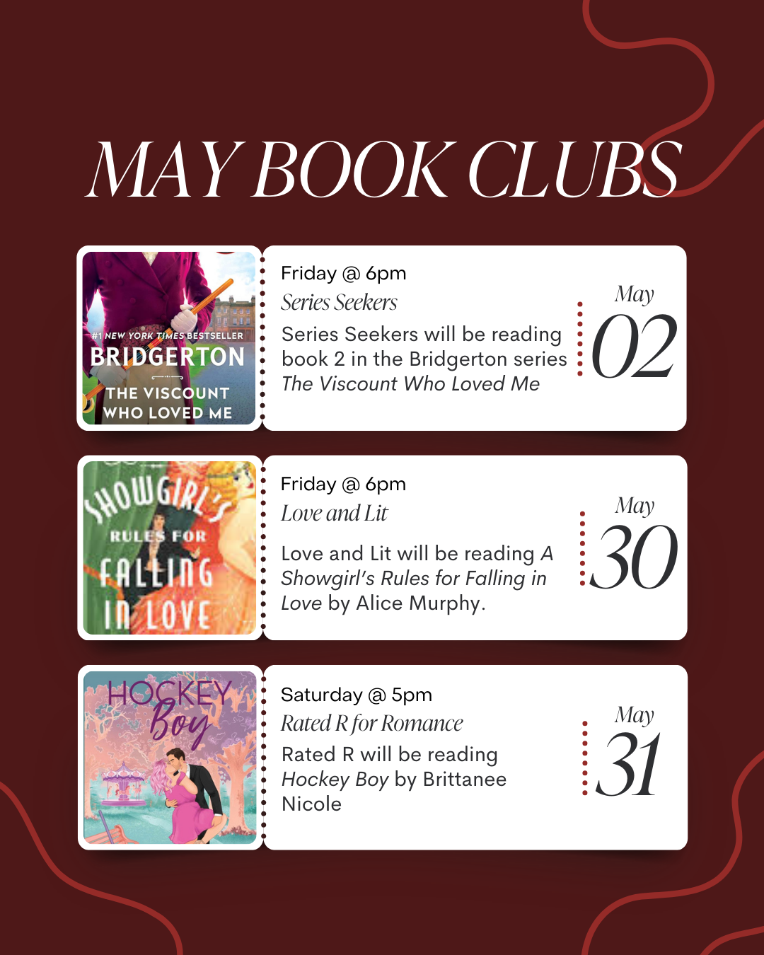 May Book Clubs