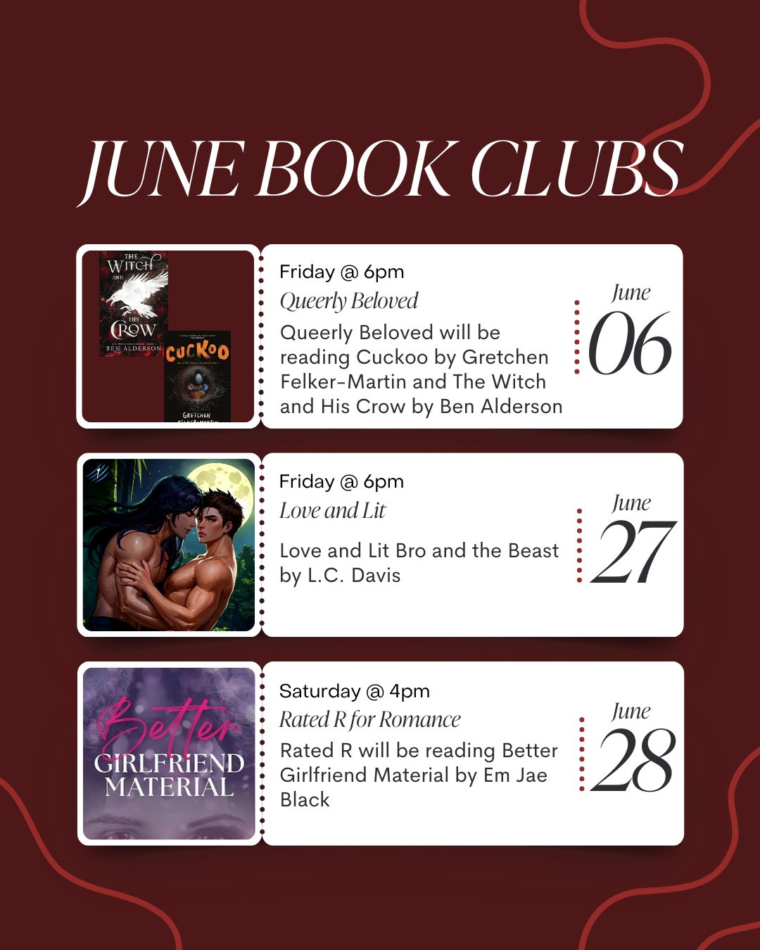 June Book Clubs