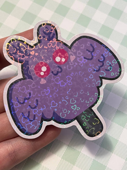 Mothman Cryptid Holographic Ice Cream Sticker