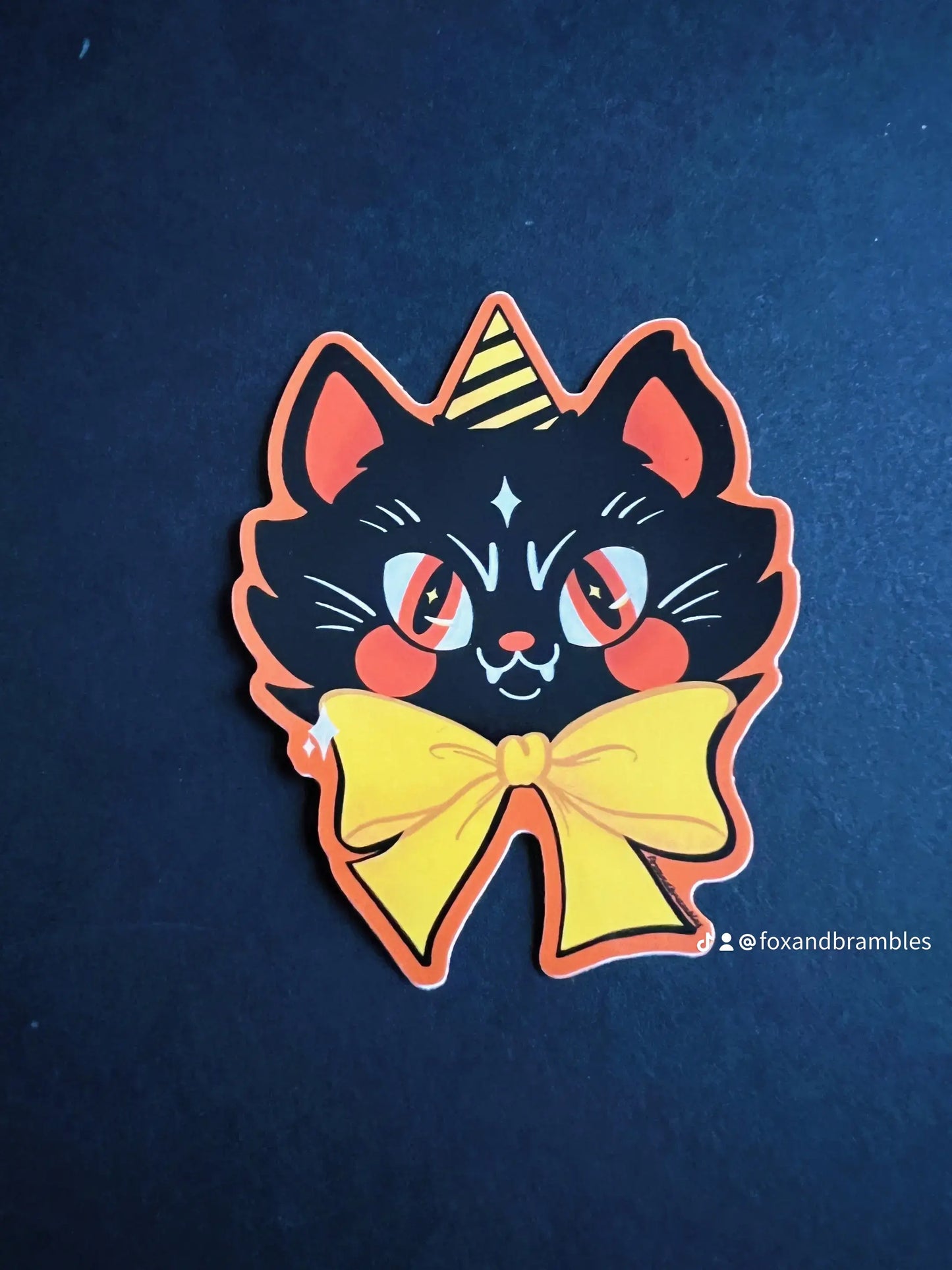 Retro Halloween Cat Vinyl Sticker