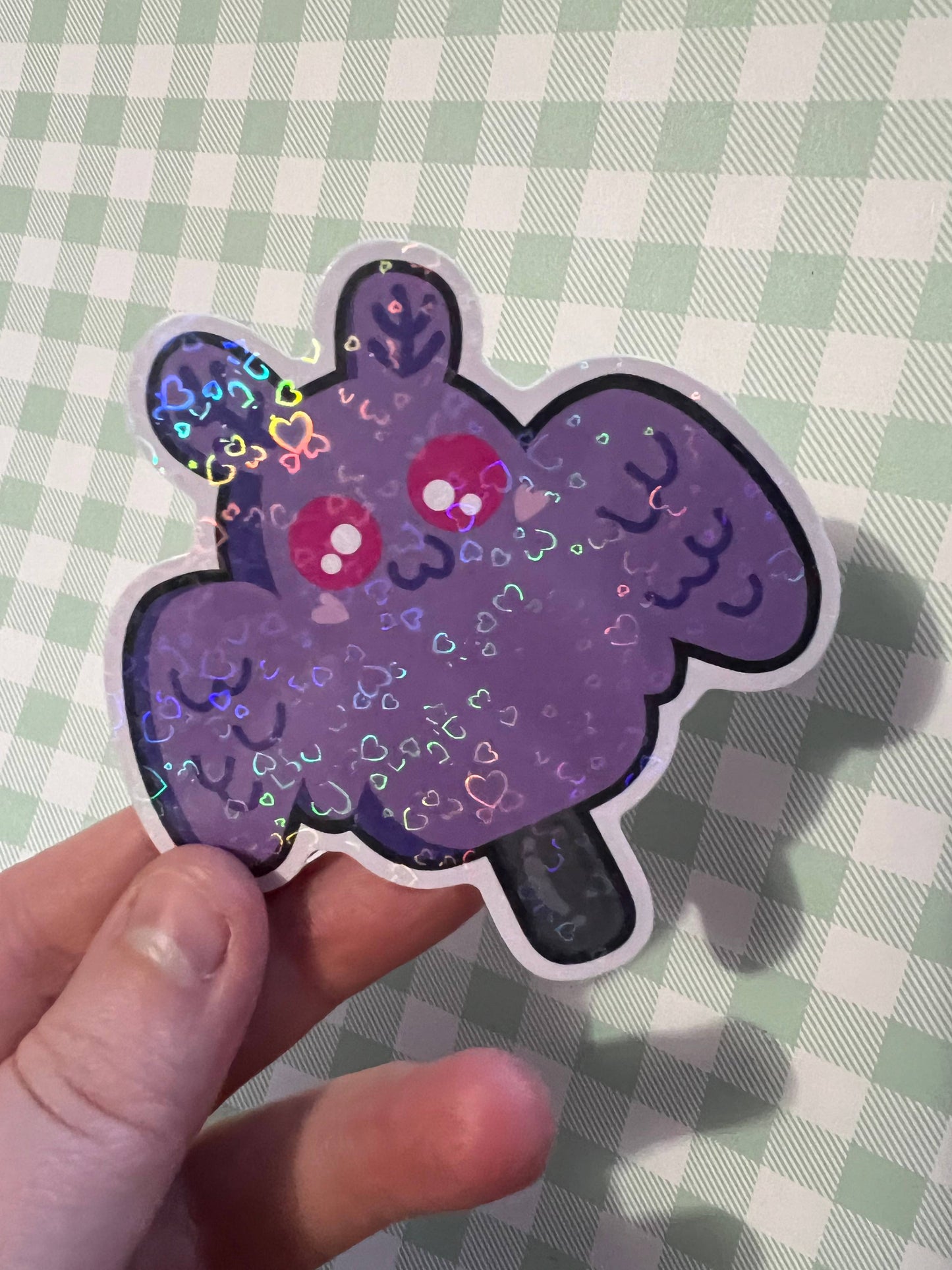 Mothman Cryptid Holographic Ice Cream Sticker