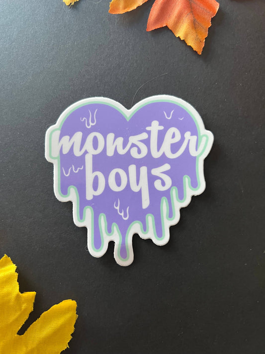 Monster Boys Heart. Monster Vinyl Sticker.