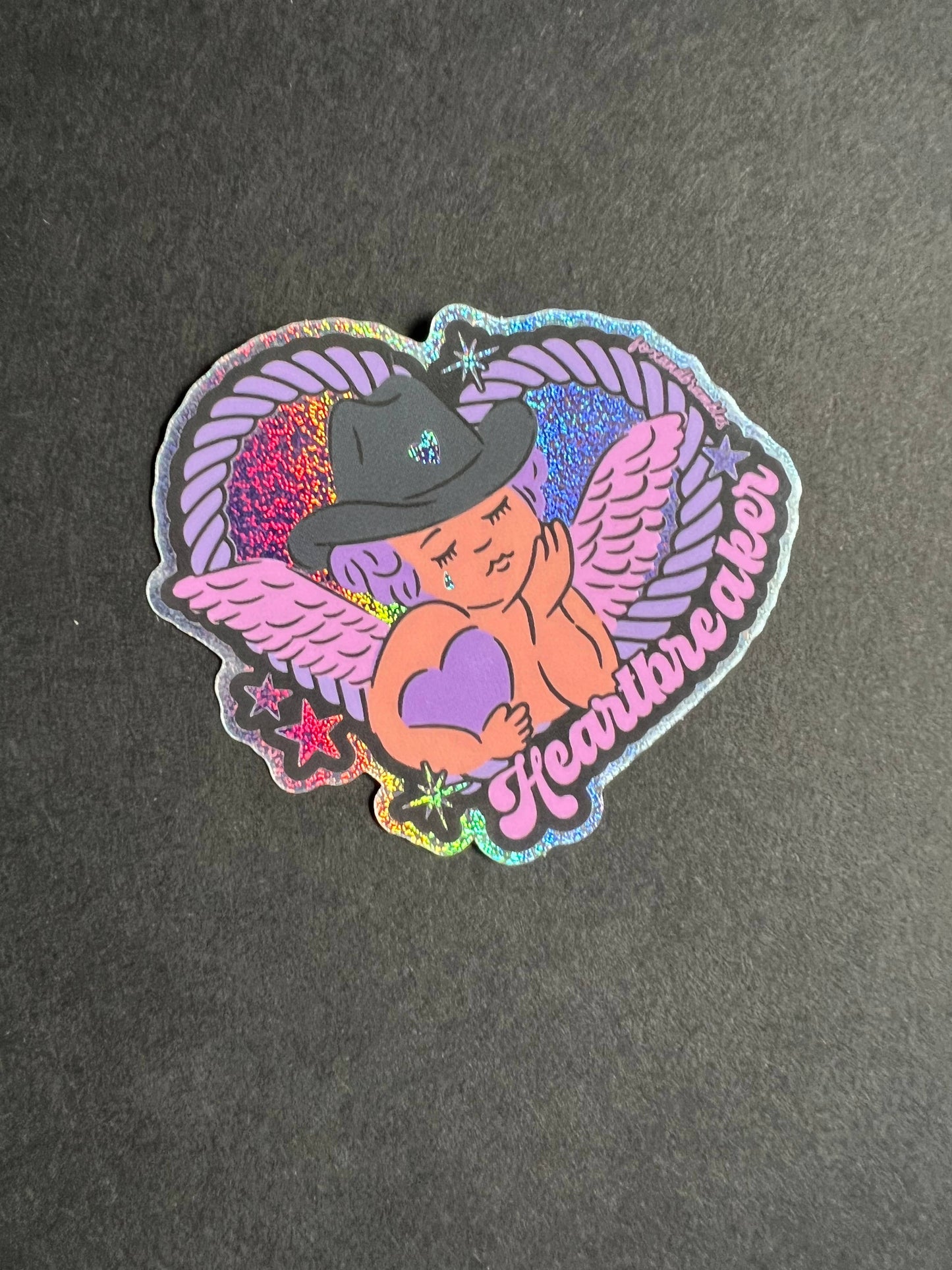 Heartbreaker Cowboy Cupid Anti-Valentine Vinyl Sticker