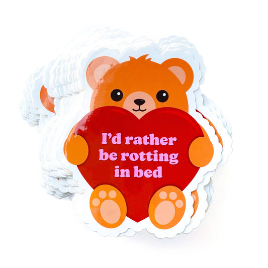 Rotting In Bed Teddy Bear Vinyl Sticker