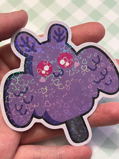 Mothman Cryptid Holographic Ice Cream Sticker