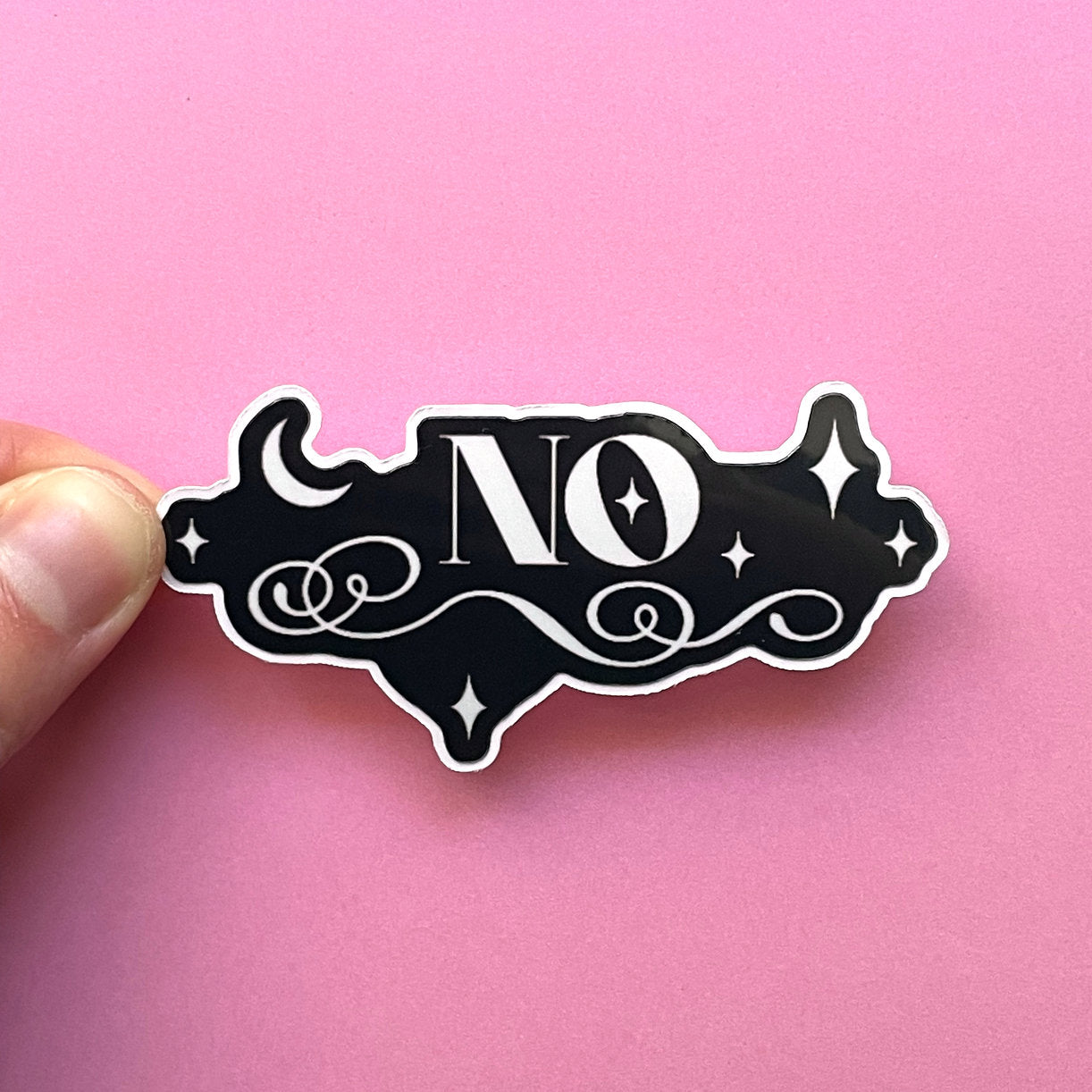 "No" Black and White Sticker - Consent and Boundary Setting