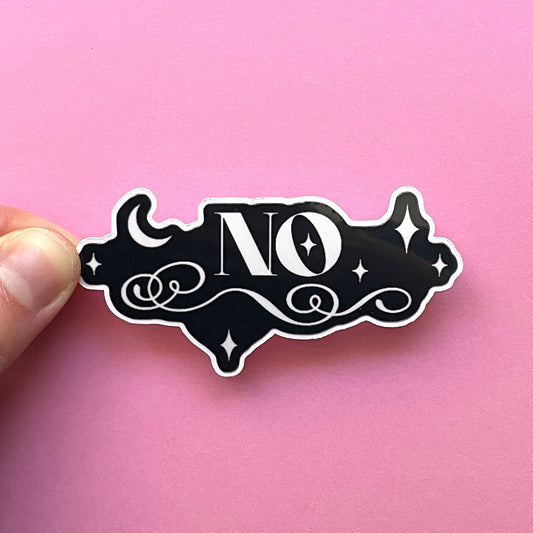 "No" Black and White Sticker - Consent and Boundary Setting