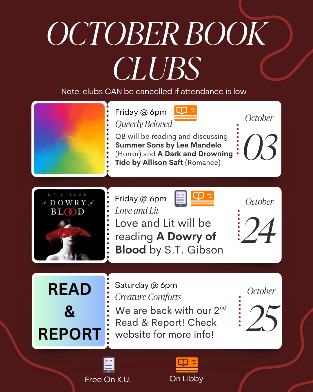 October Book Clubs