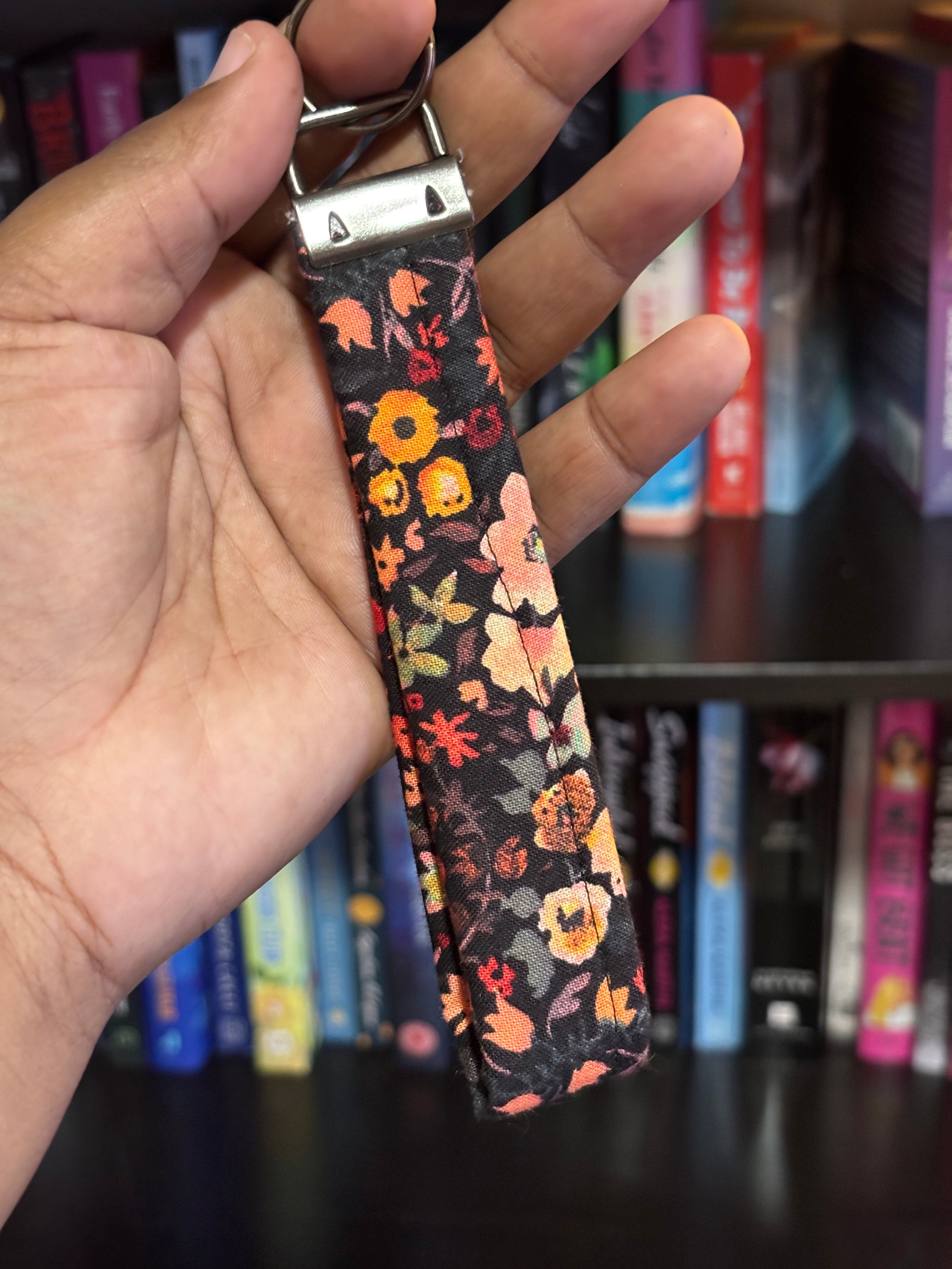 Dark Floral Wrist Keychain
