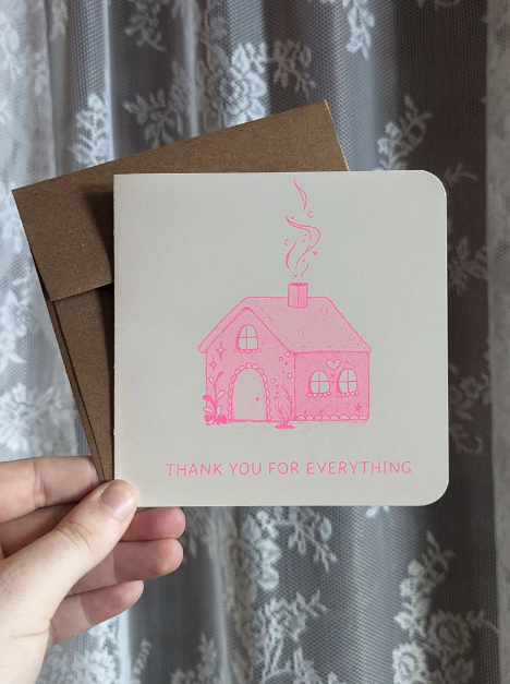 thank you for everything risograph card