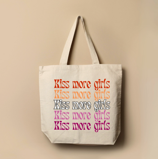 Kiss More Girls Tote Bag